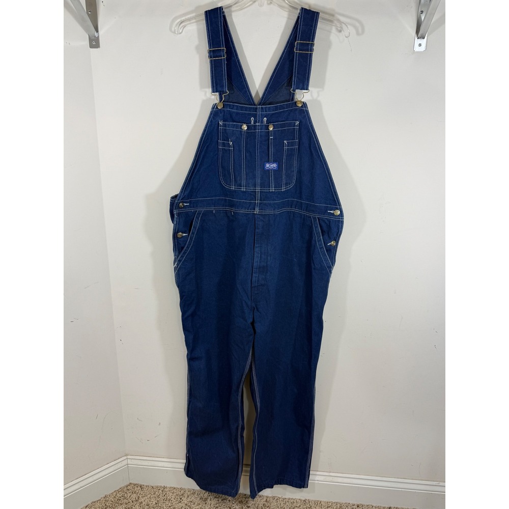 Big Smith Men's 2XL Dark Wash Denim Bib Overalls Carpenter Workwear